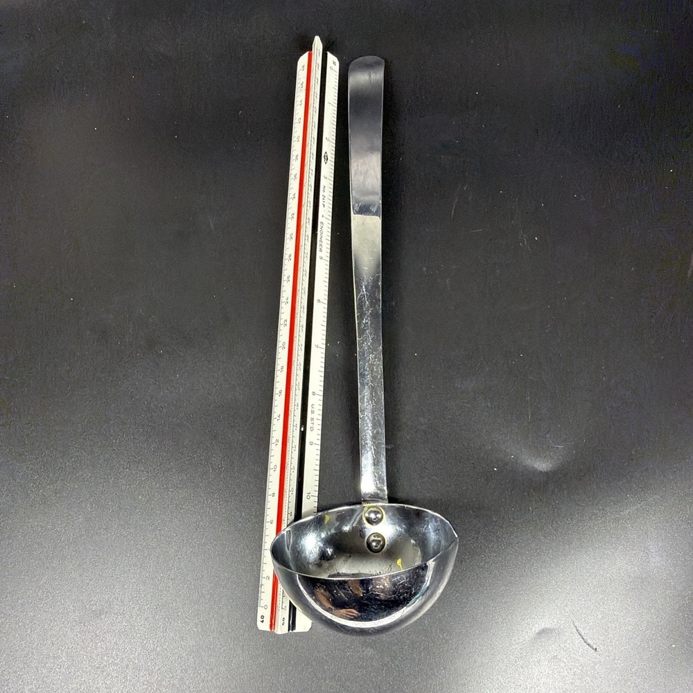 Vintage Irvin Ware Chrome Soup Ladle Dipper Spoon with Pour Spout USA 12" Silver - Picture 8 of 9